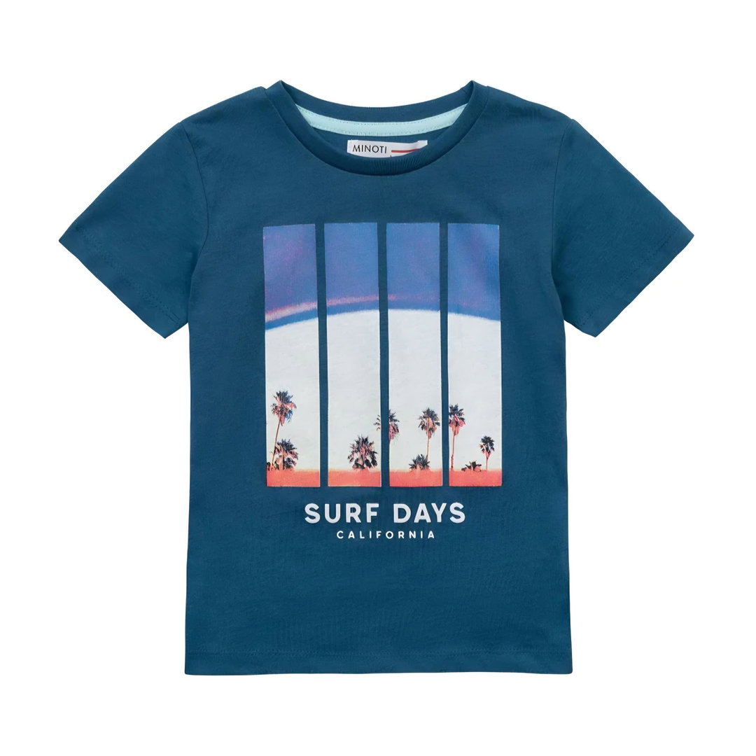 Boys Minoti T-Shirt Blue Surf Days