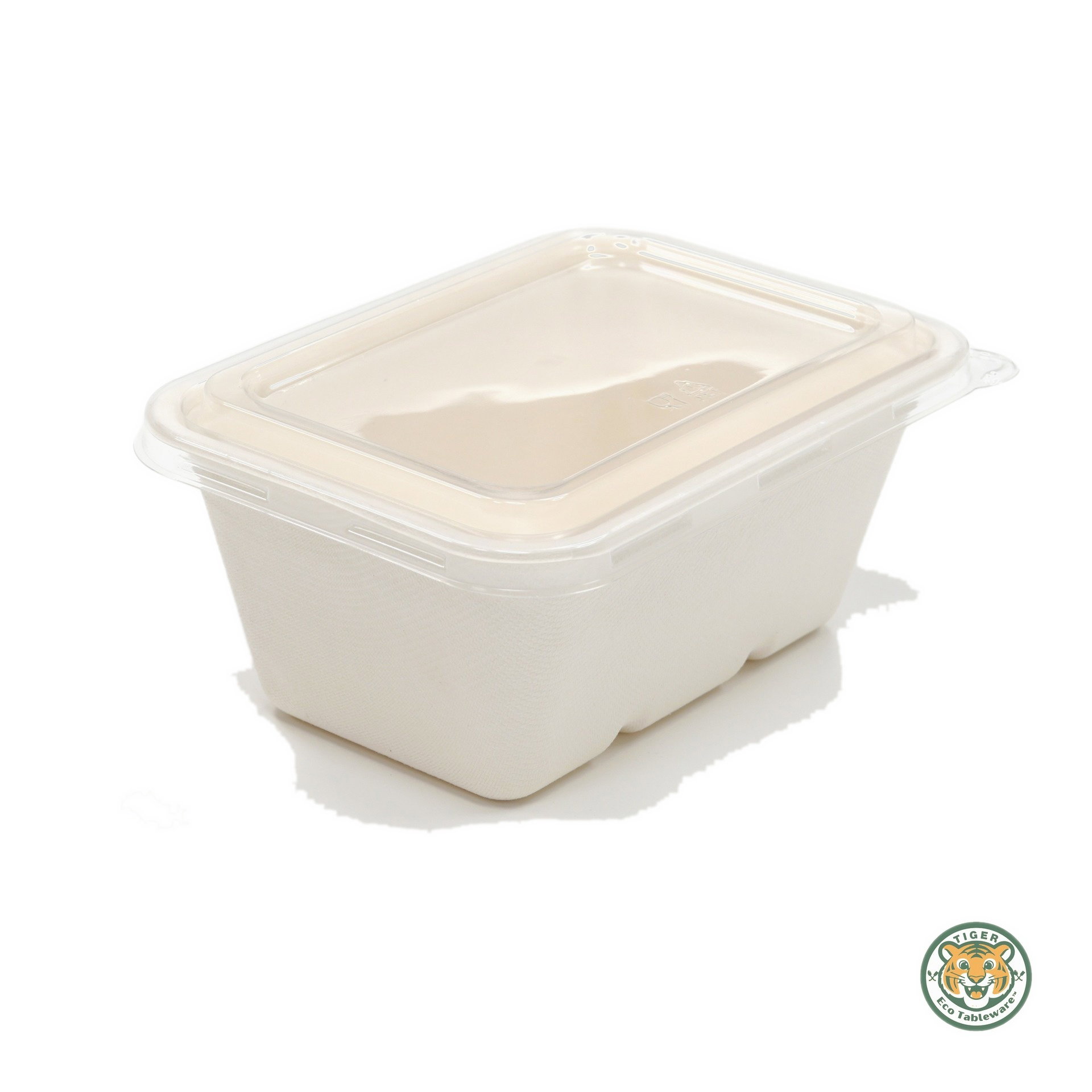 Bagasse Rectangular Box / 1000ml / White (RM0.3582/pc)_1