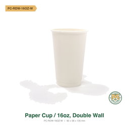 Paper Cup / 16oz / Double Wall / White (RM0.2684/pc)