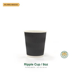 Paper Ripple Cup / 8oz / Black (RM0.1854/pc)
