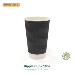 Paper Ripple Cup / 16oz / Black (RM0.2537/pc)