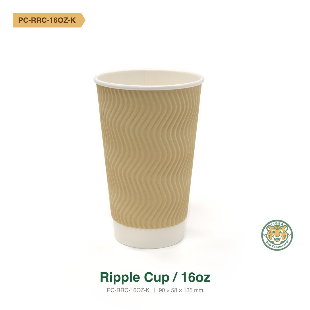 Paper Ripple Cup / 16oz / Brown (RM0.2537/pc)