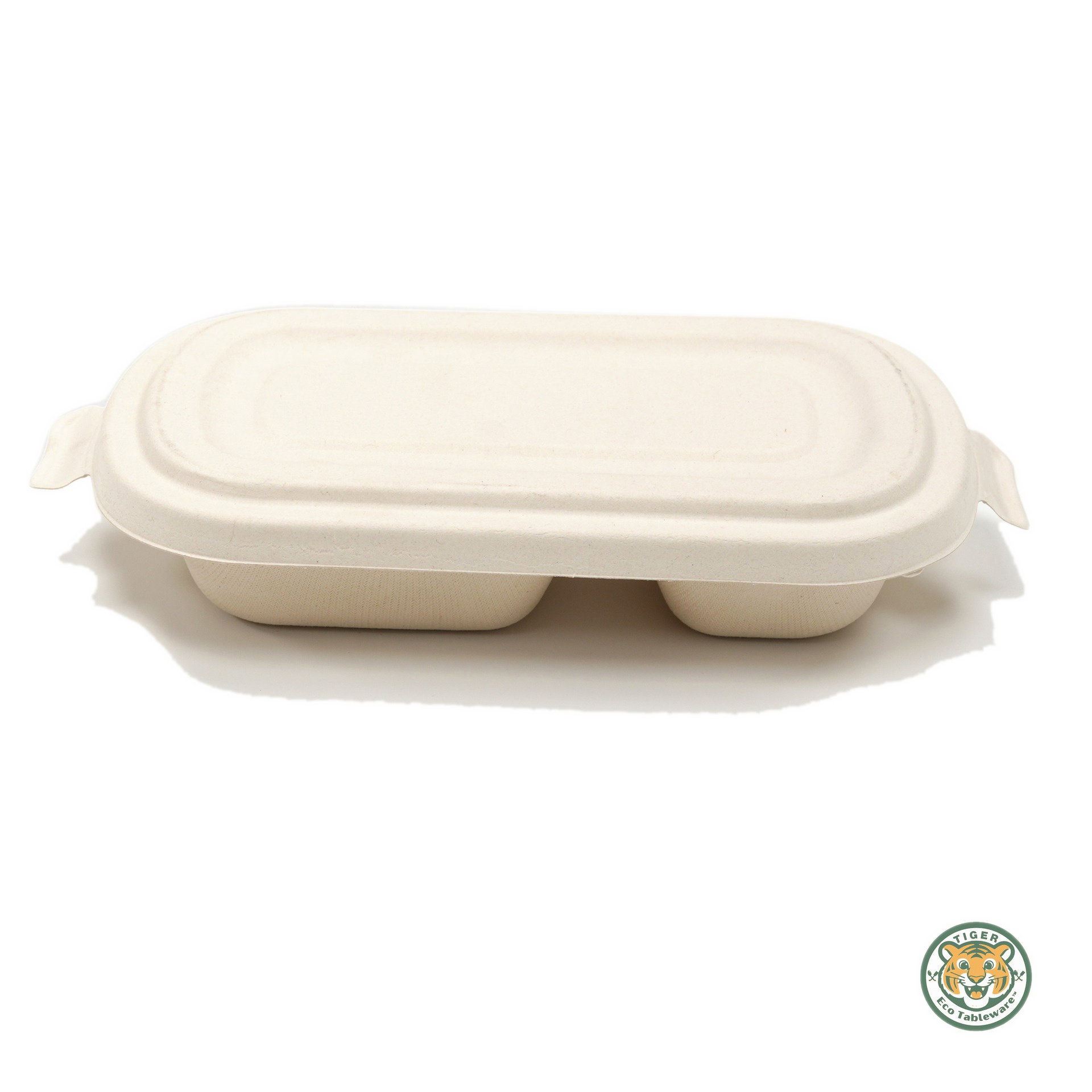 Bagasse Rectangular Container / 750ml 2-Compartment / Brown (RM0.3360/pc)_3