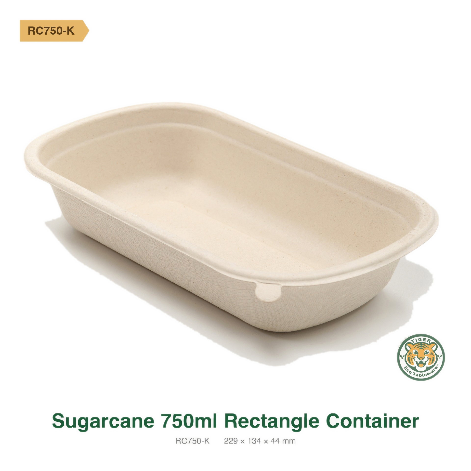 Bagasse Rectangular Container / 750ml / Brown (RM0.3356/pc)_1