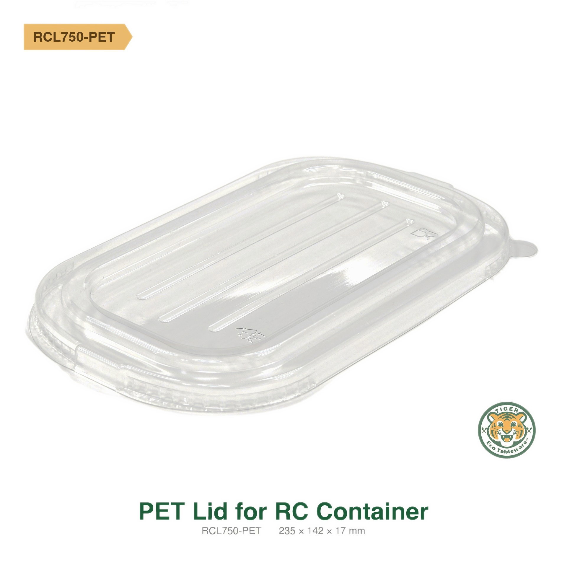 PET Lid for Bagasse Rectangular Container 750/1000ml (RM0.3366/pc)_0