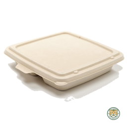 Bagasse 9" 4-Compartment tray / Brown (RM0.6518/pc)
