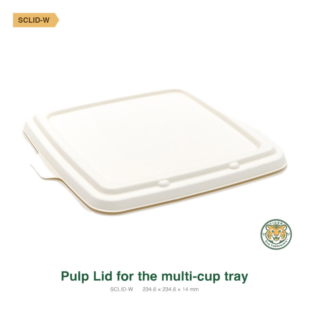 Bagasse Pulp Lid for 9" Trays / White (RM0.3880/pc)