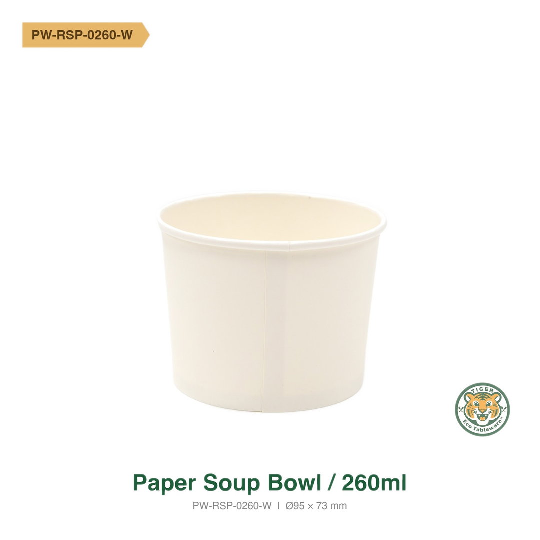 Paper Soup Bowl / 260ml / White (RM0.1450/pc)