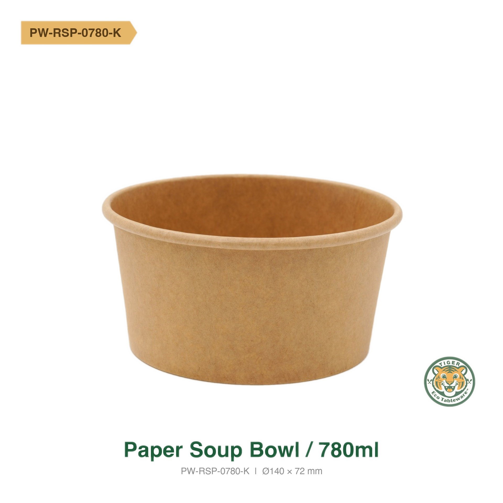 Paper Soup Bowl / 780ml / Brown (RM0.2186/pc)_0