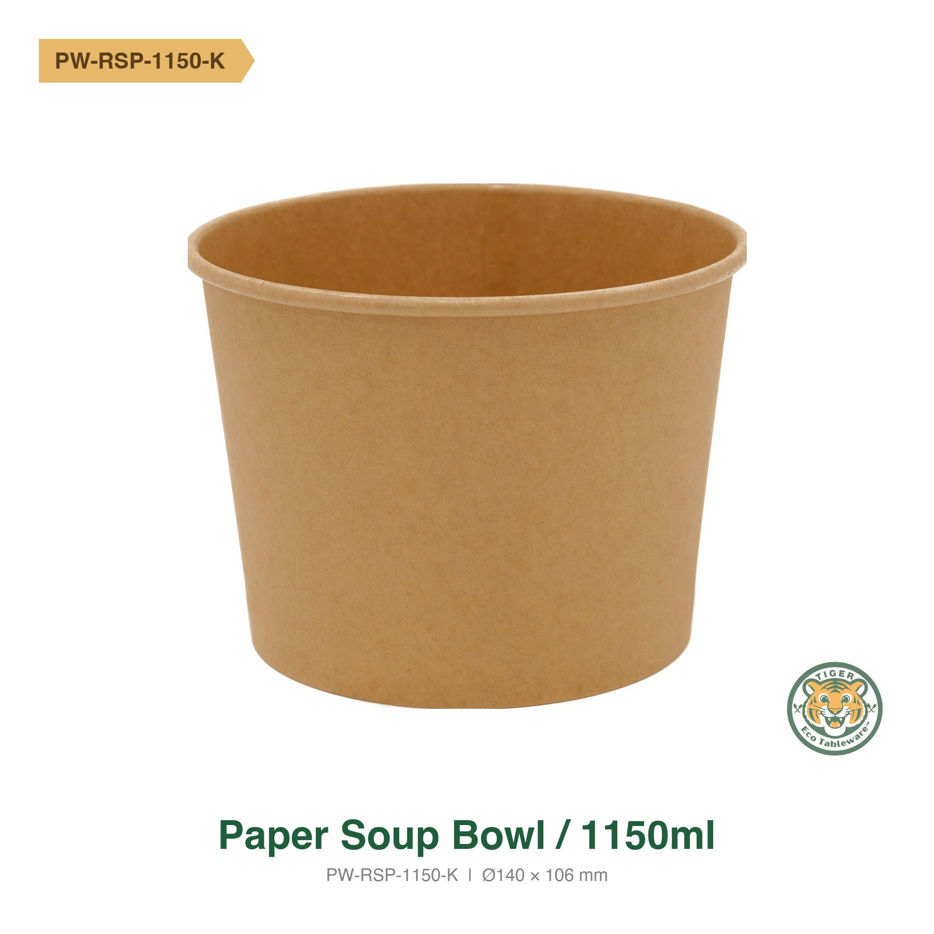 Paper Soup Bowl / 1150ml / Brown (RM0.2828/pc)_0