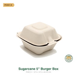 Bagasse 5" Burger Box / Brown (RM0.2438/pc)