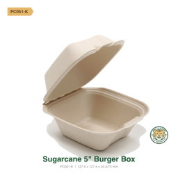 Bagasse 5" Burger Box / Brown (RM0.2438/pc)
