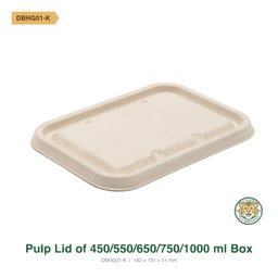 Bagasse Pulp Lid of 450–1000ml Box / Brown (RM0.2226/pc)