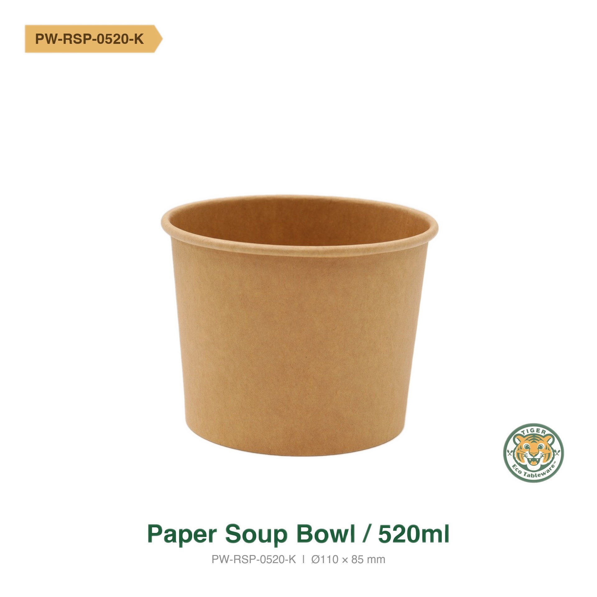 Paper Soup Bowl / 520ml / Brown (RM0.1618/pc)_0