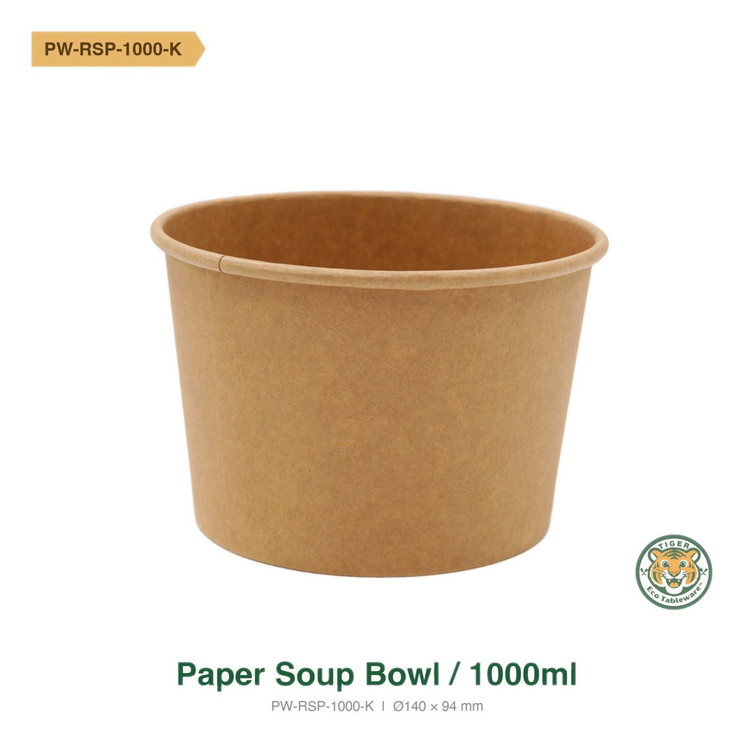 Paper Soup Bowl / 1000ml / Brown (RM0.2494/pc)