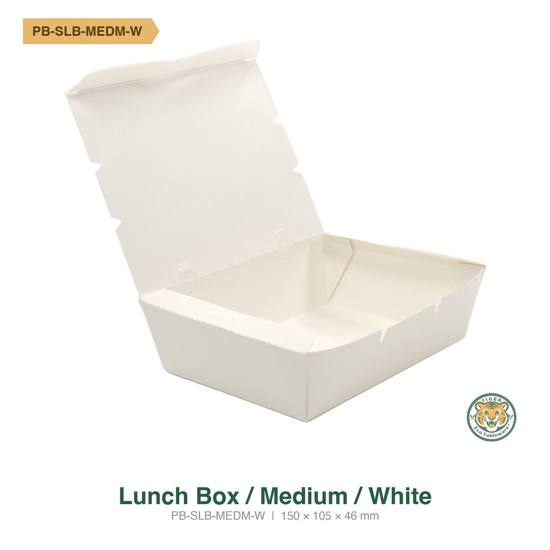 Paper Lunch Box / Medium / White (RM0.2100/pc)