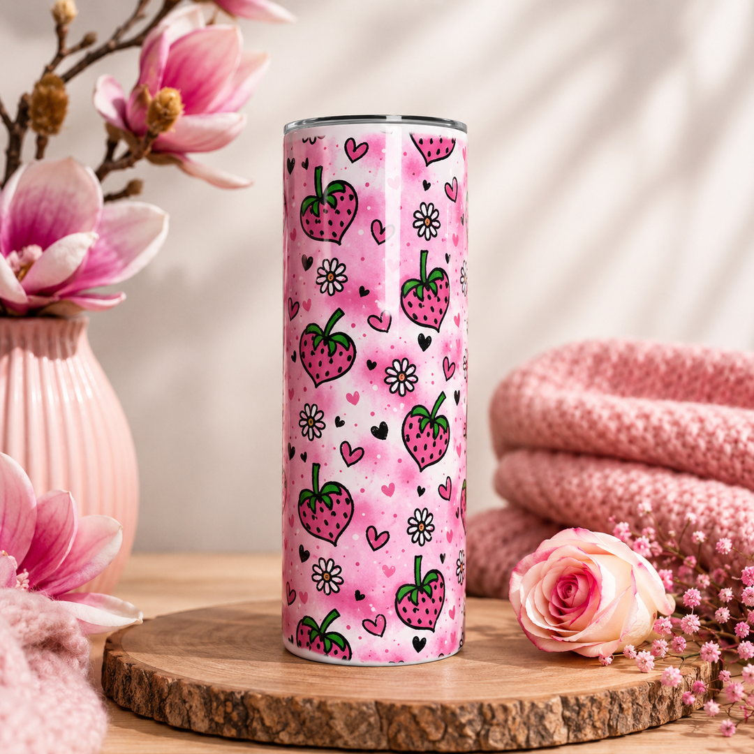 SKINNY TUMBLER FRAISE COEUR