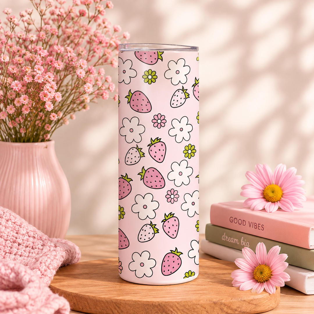 SKINNY TUMBLER FRAISE FLEUR
