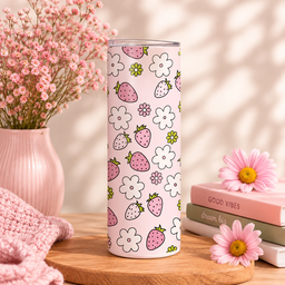 SKINNY TUMBLER FRAISE FLEUR