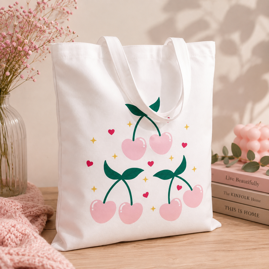 TOTE BAG CERISE ROSE
