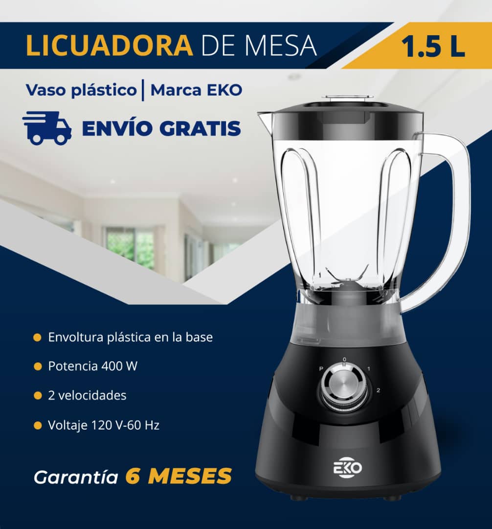 🔷 *Licuadora - Vaso de Plástico Marca EKO*- Un año de Garantía - Factura y Propiedad