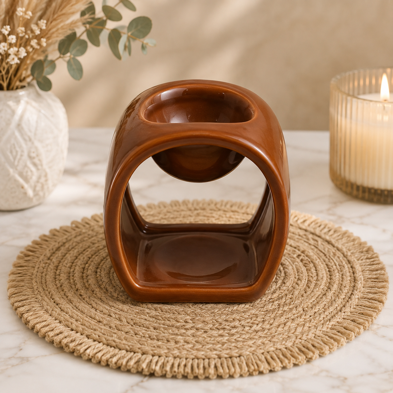 BRÛLEUR GRAPHIQUE MODERNE MARRON_0