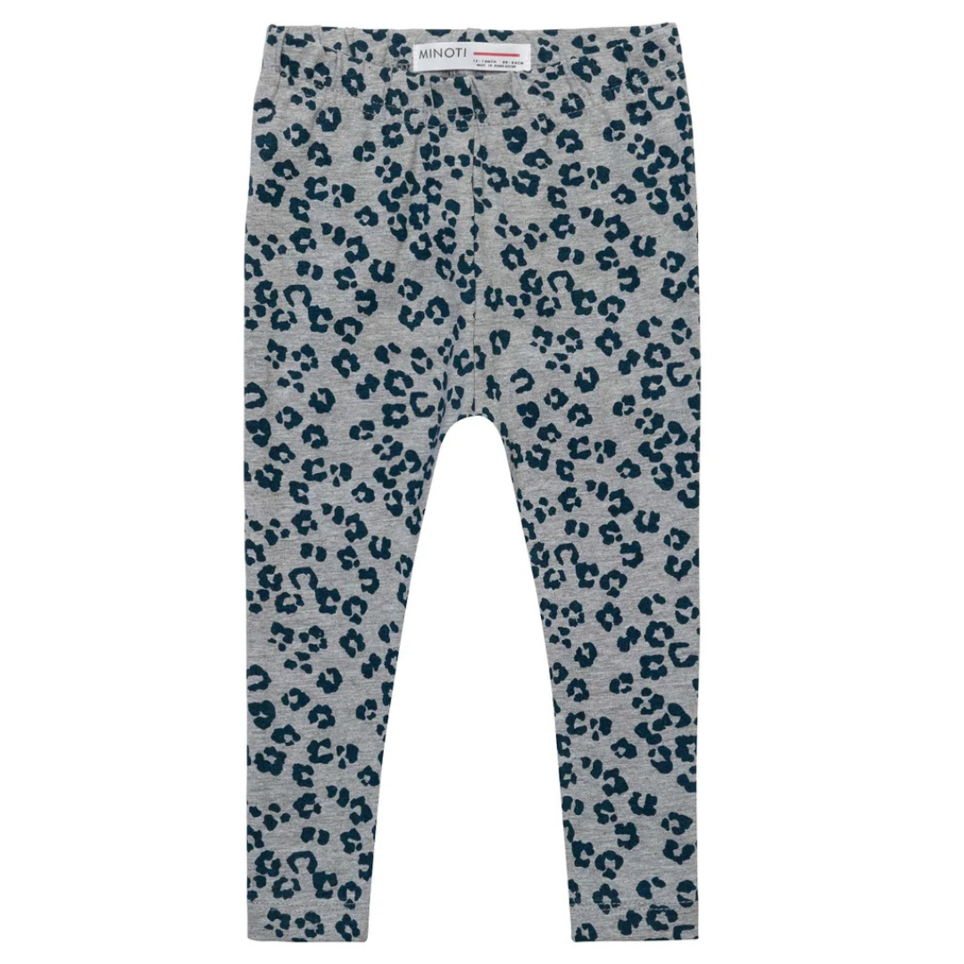Minoti Girls Leggings | Grey Leopard  