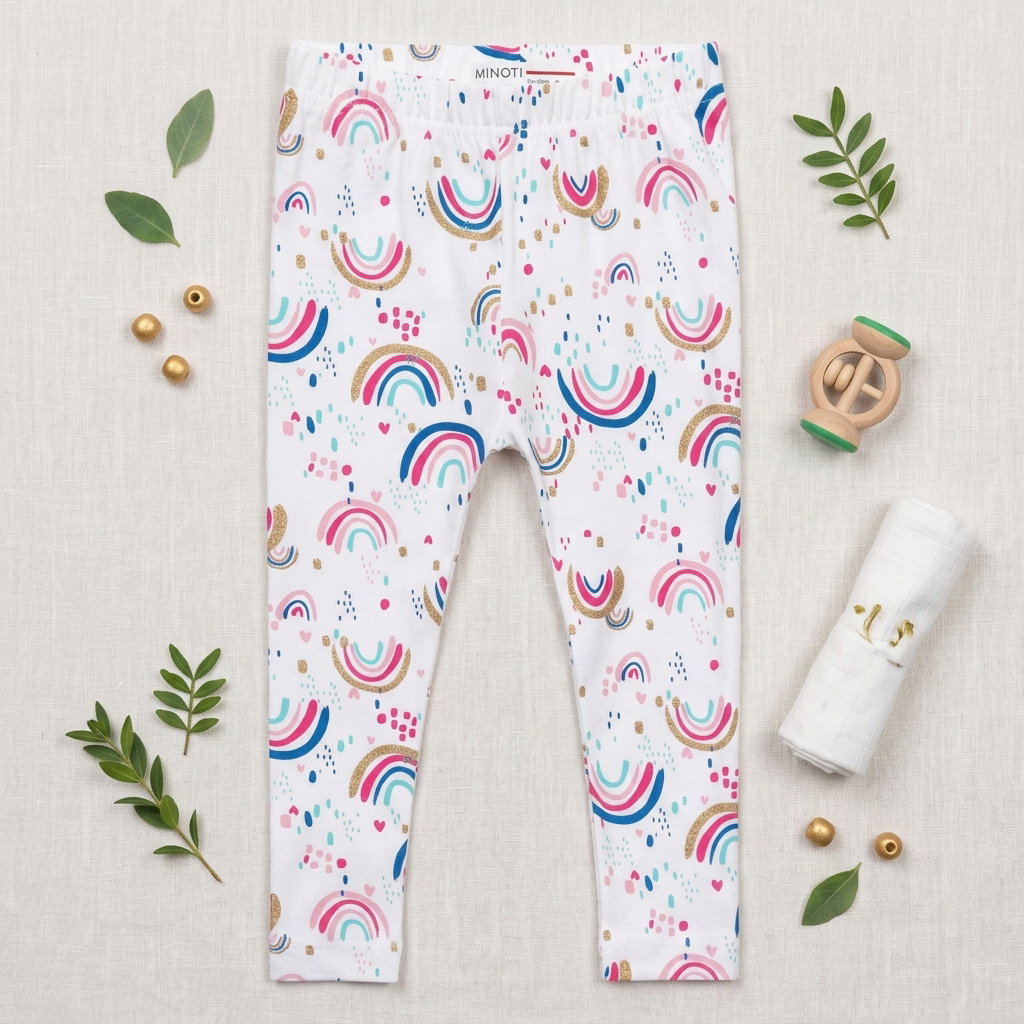 Minoti White Rainbow Leggings