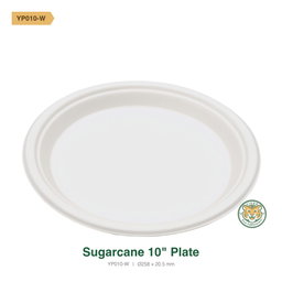 Bagasse 10" Plate / White (RM0.3386/pc)