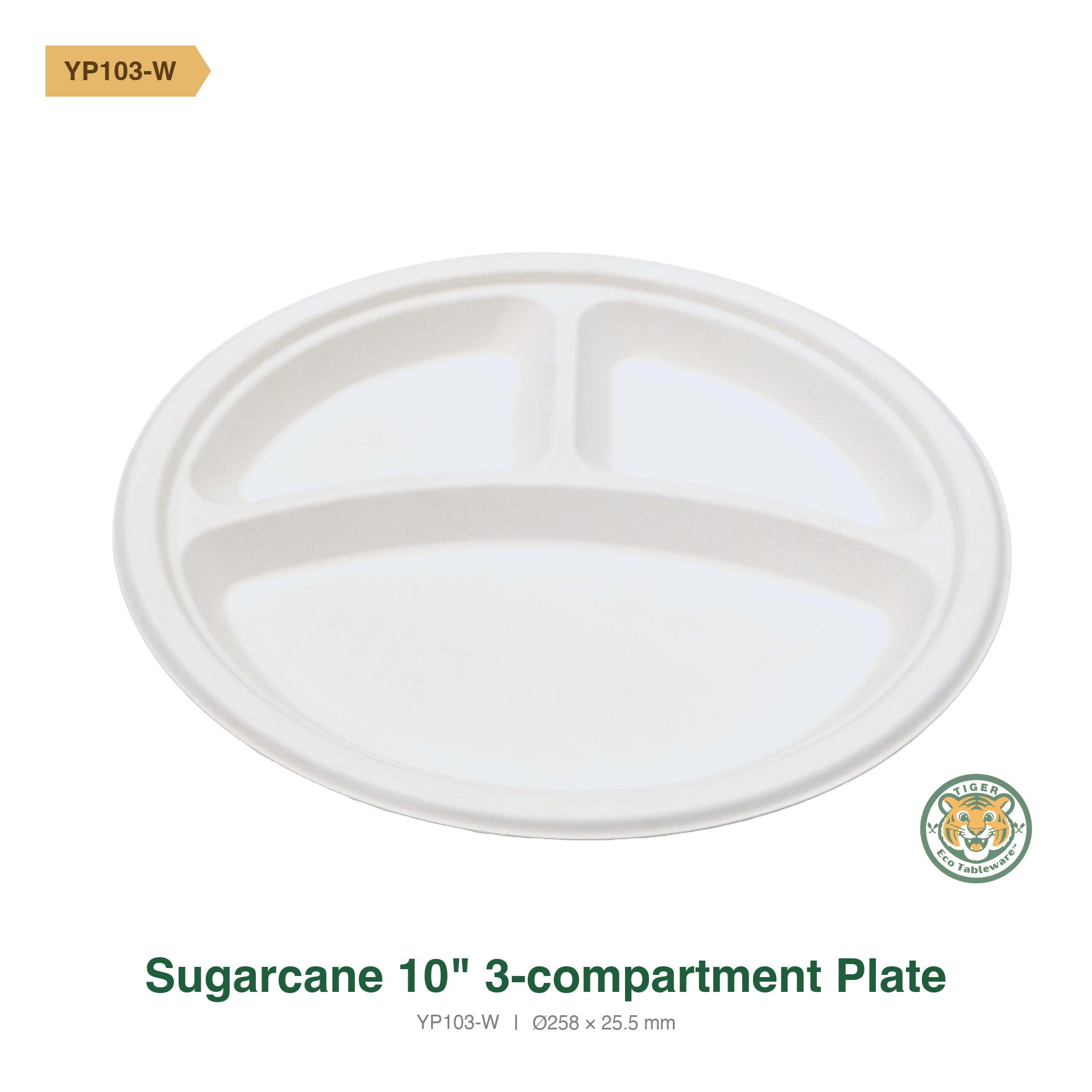 Bagasse 10" 3-compartment Plate / White (RM0.3546/pc)_0