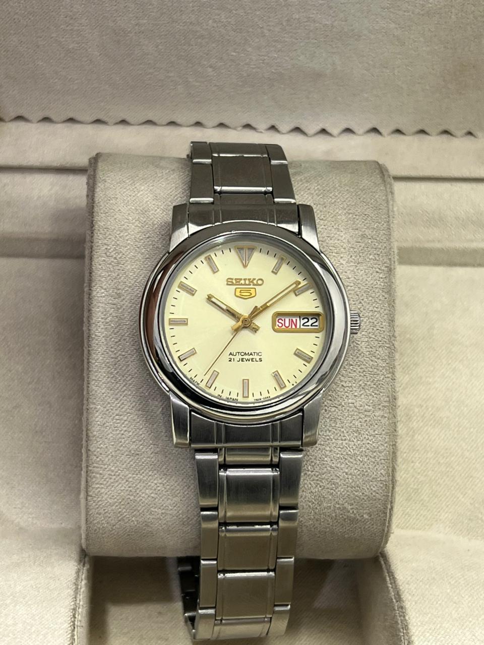Seiko 5 "Cream Dial with Gold Accents"