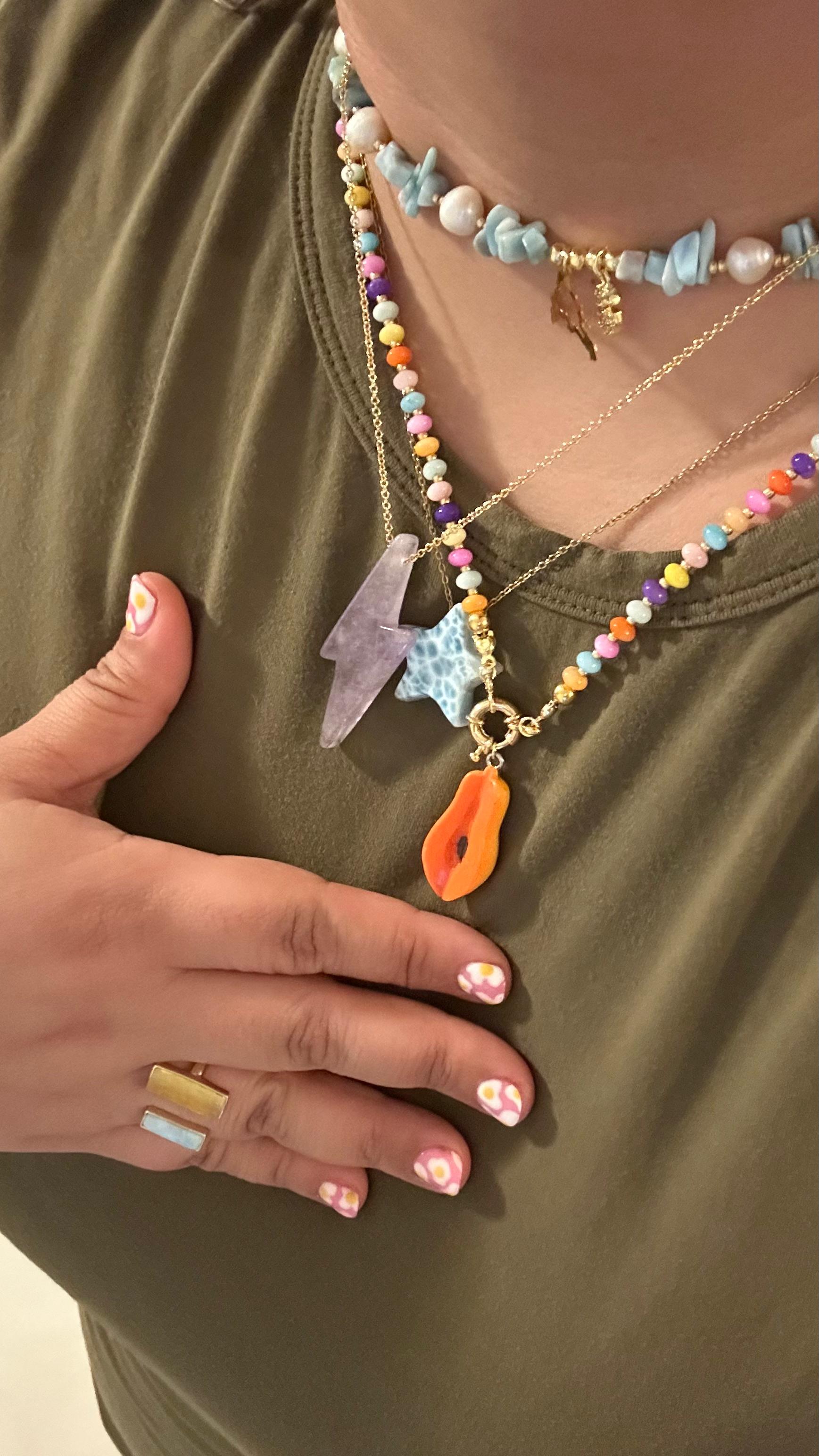 Papaya Necklace 🧡🌈_1