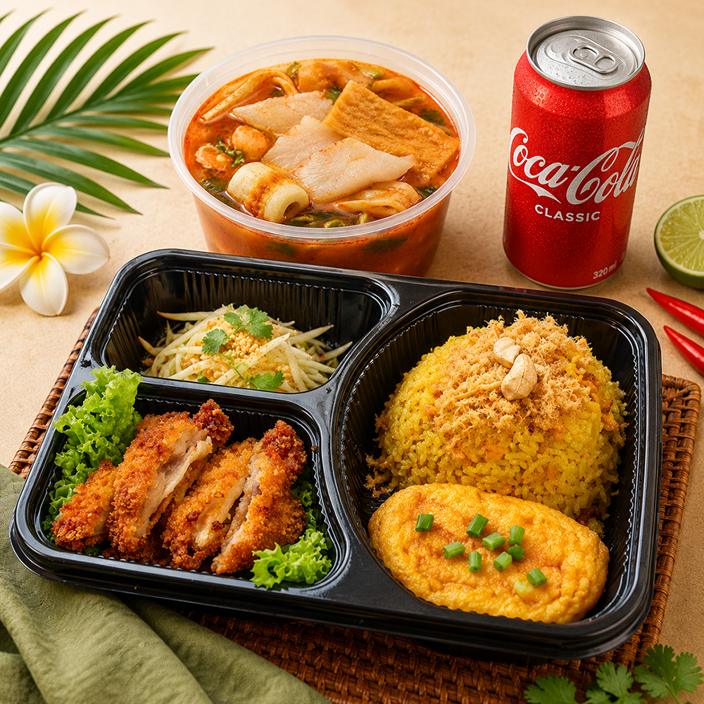 Crispy Chicken Cutlet with Pineapple Fried Rice