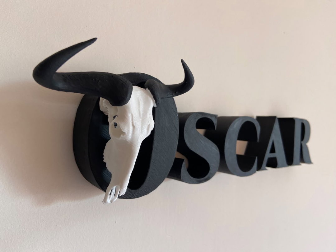 Animal Alphabet Black Wildebeest Skull
