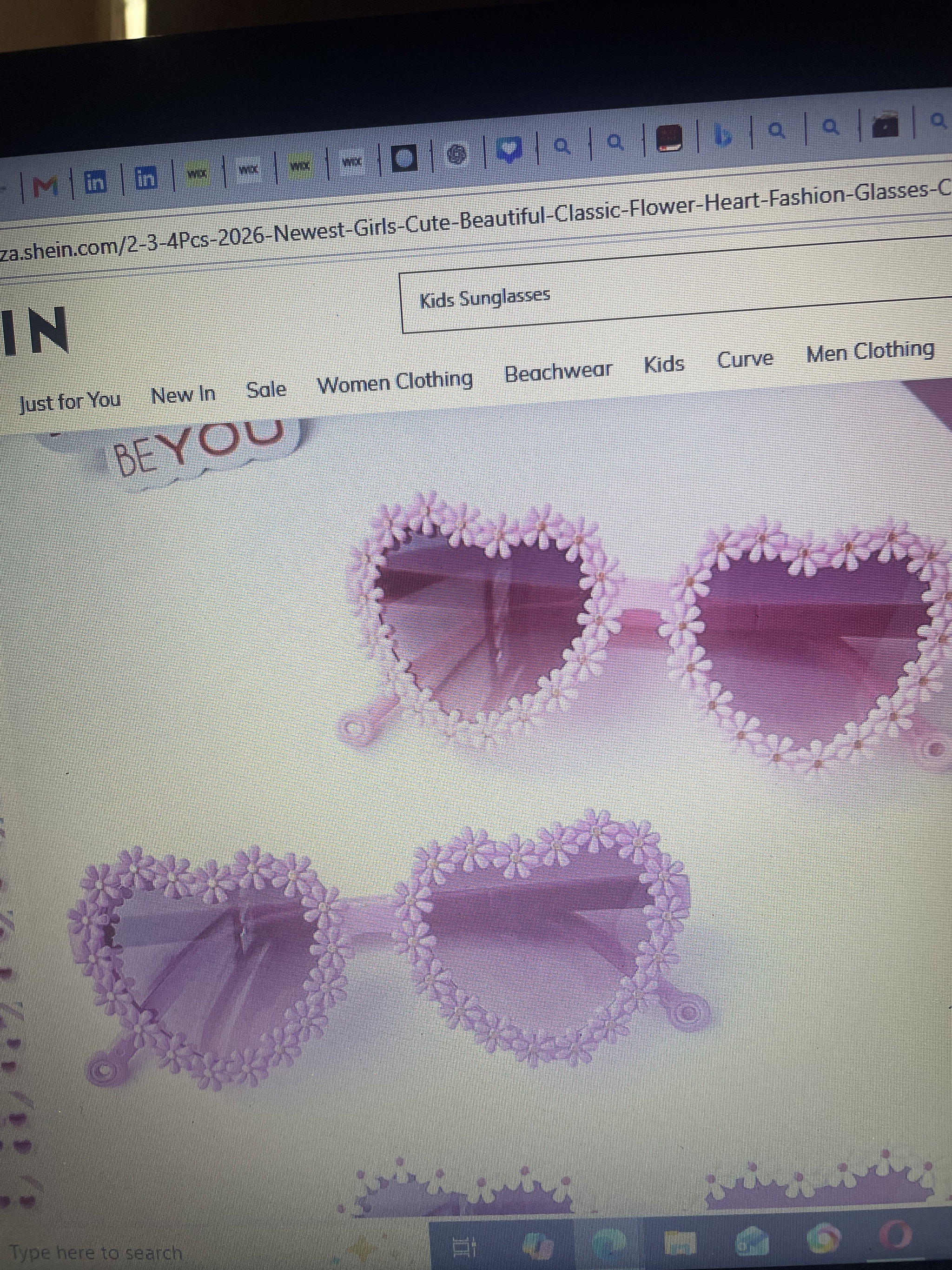 Girls pink fashion heart glasses_0