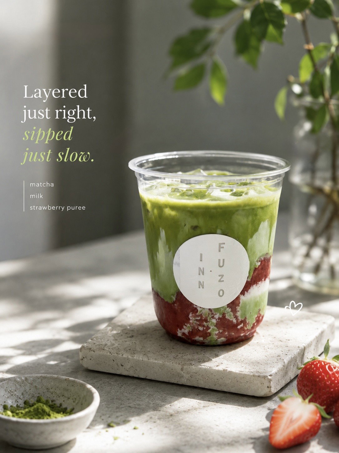 Iced Strawberry Matcha Latte _0