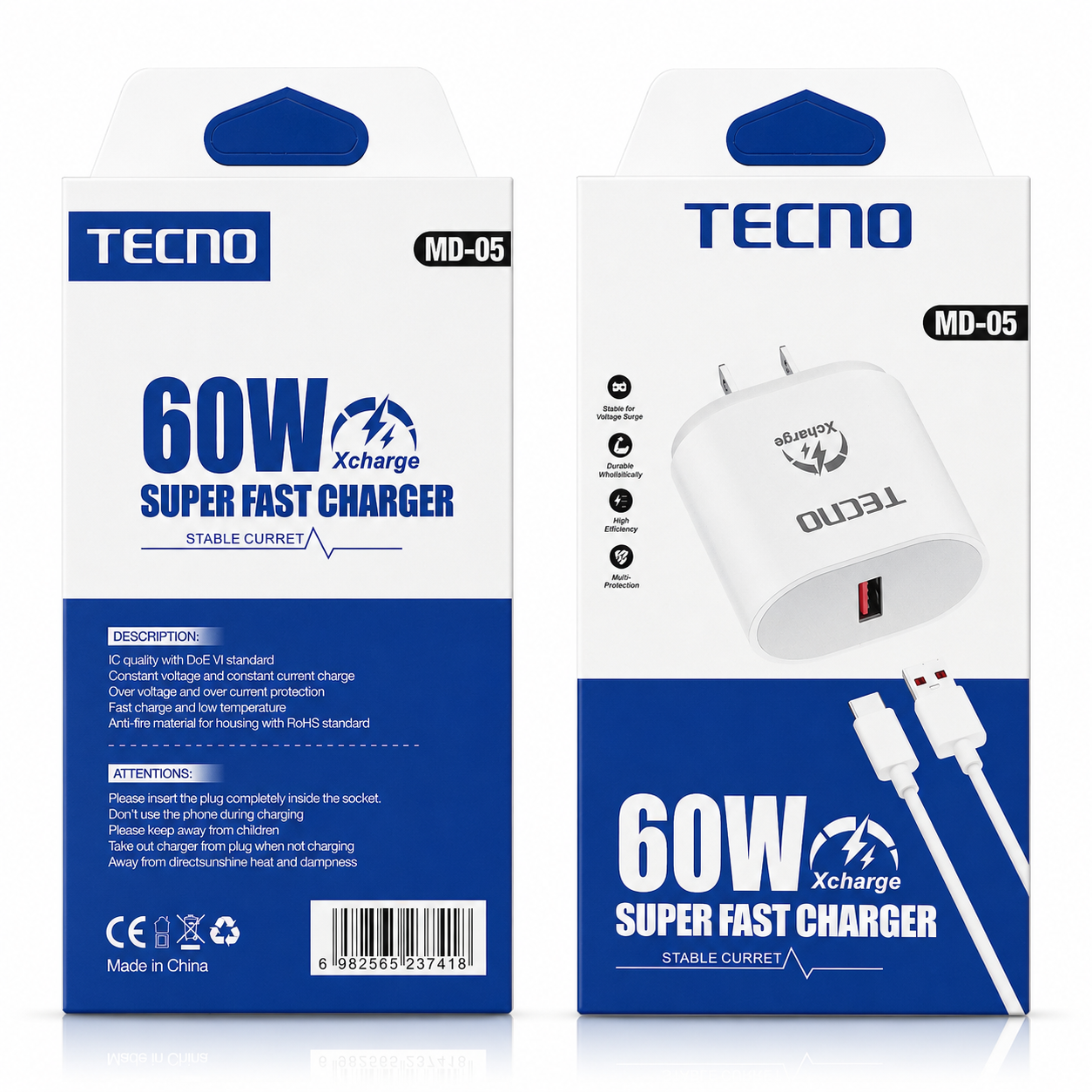Cargador Tecno Tipo C | 60W_0