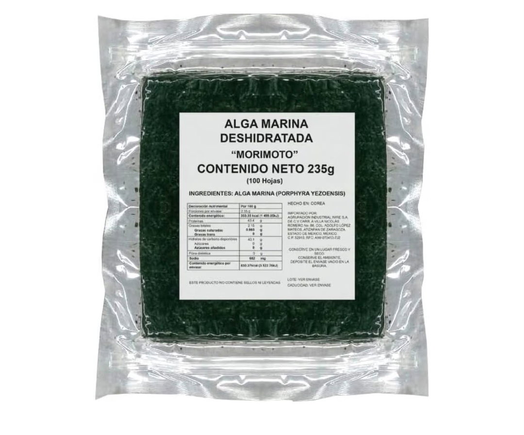 Alga Nori paq 100 pzas
