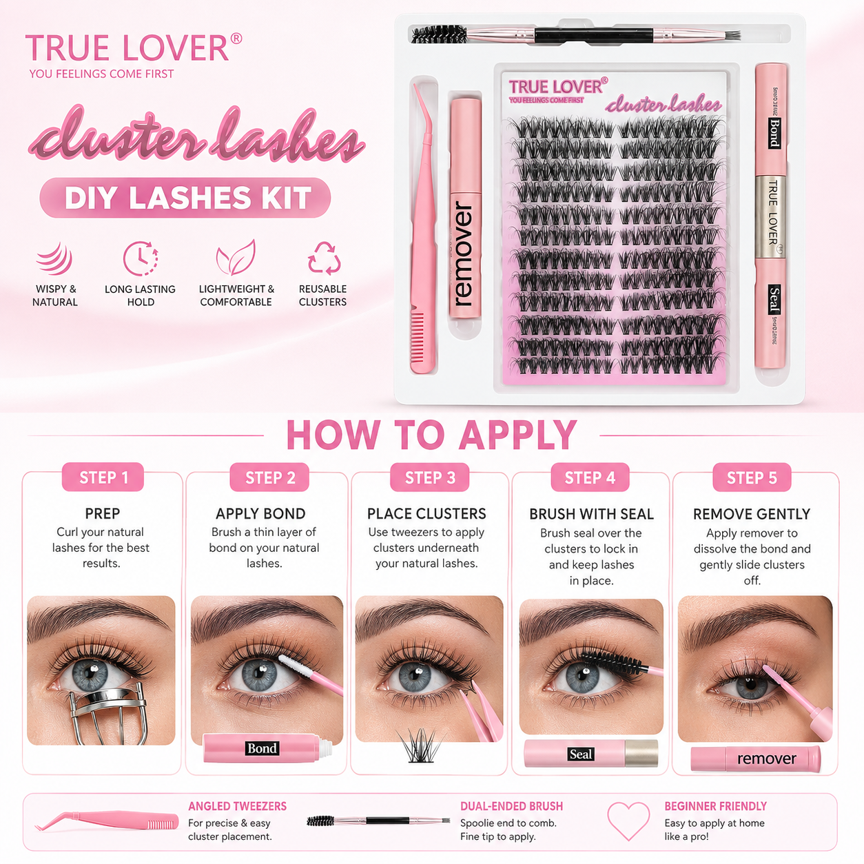 True Lover DIY Cluster Lash Extension Kit_2