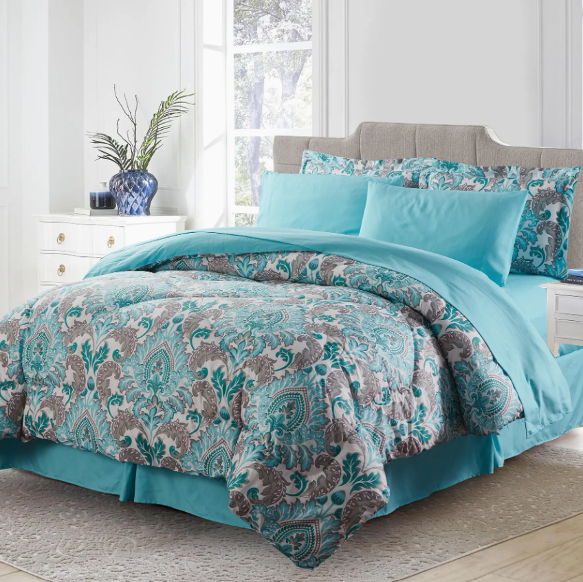 Bibb Home 8 Piece Down Alternative Bed in A Bag Set