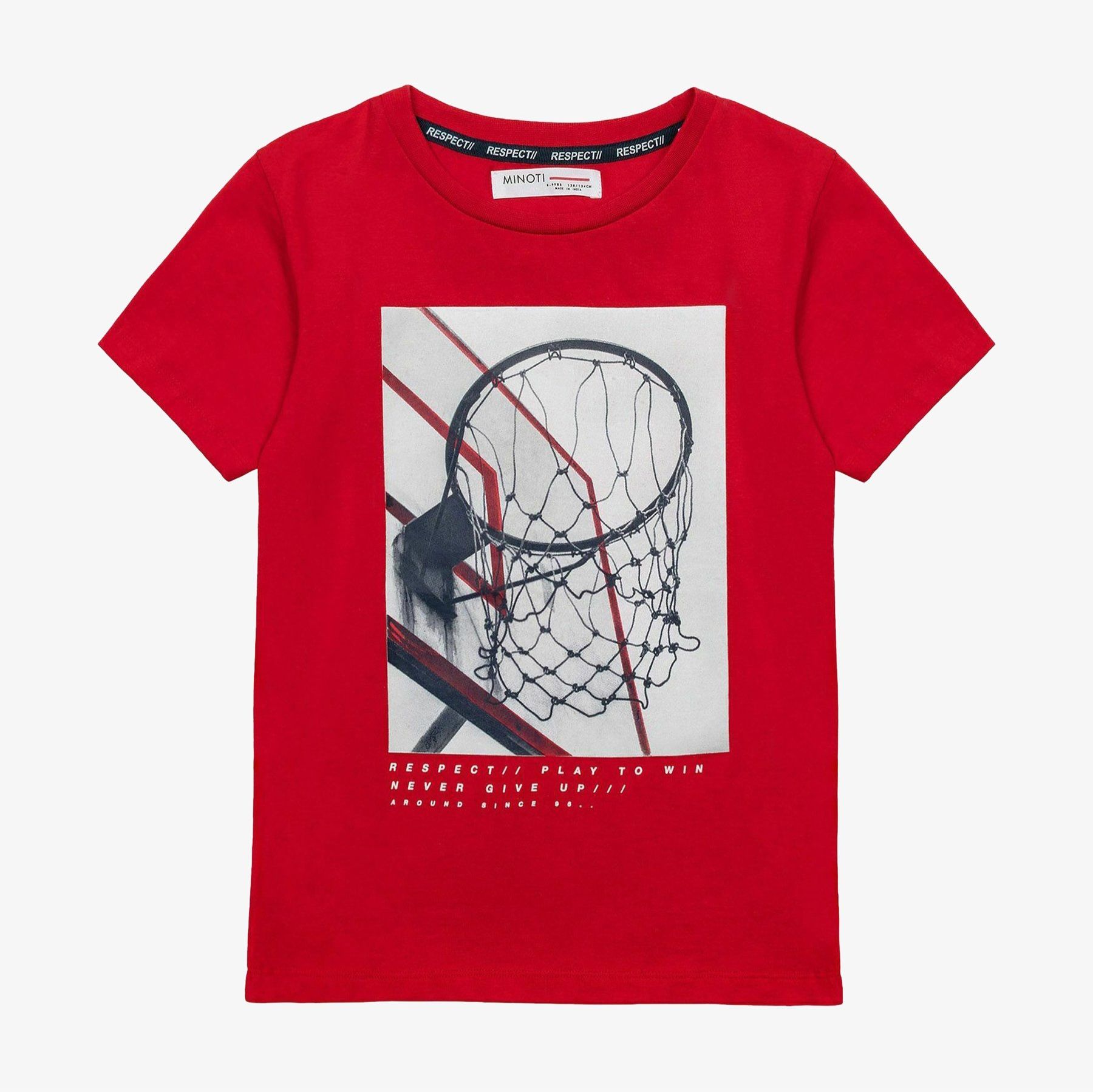 Minoti Boys Graphic T-Shirt Red Nets