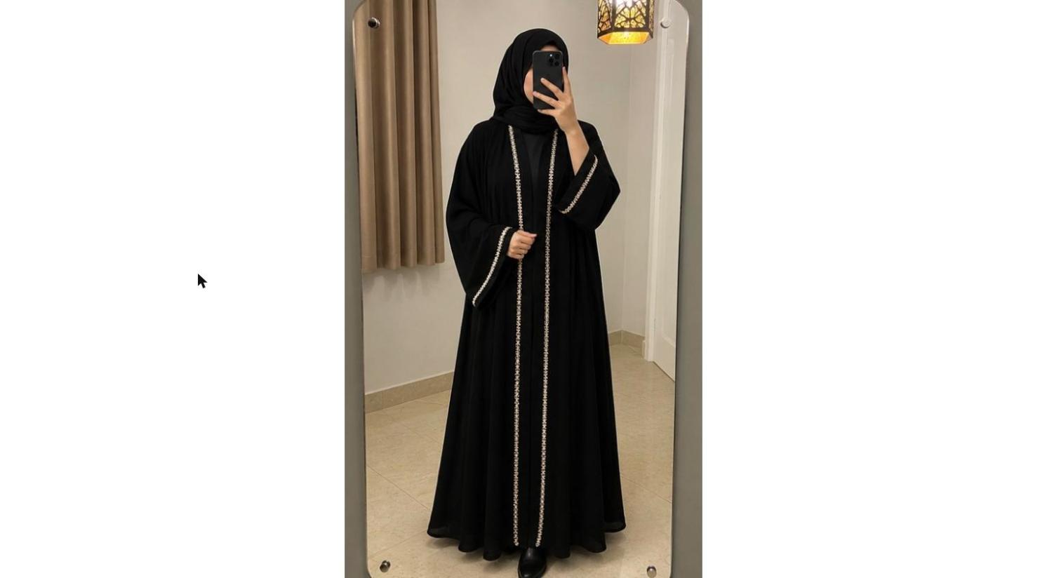 Liara Noor Trim Open Abaya_0
