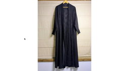 Liara Black Jacquard Open Abaya