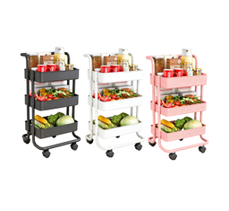 10500052 - 3 LAYER PLASTIC CART W/ HANDLE