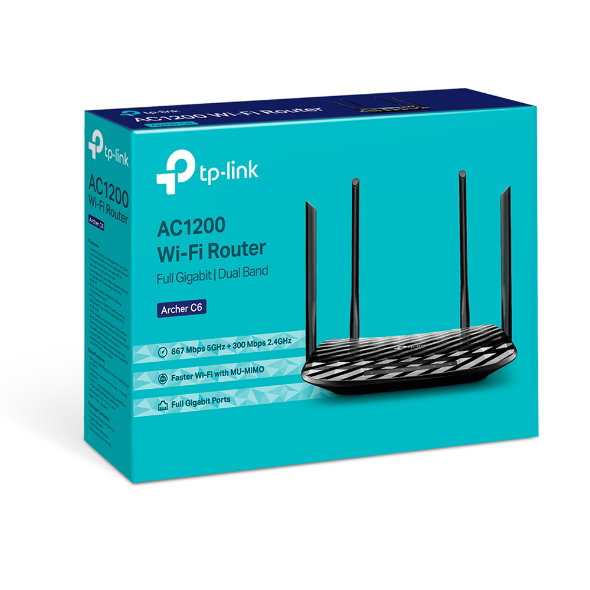 TP-Link Archer C6 AC1200 Mu-Mimo Gigabit Router
