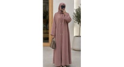Liara Dusty Pink Coat Abaya