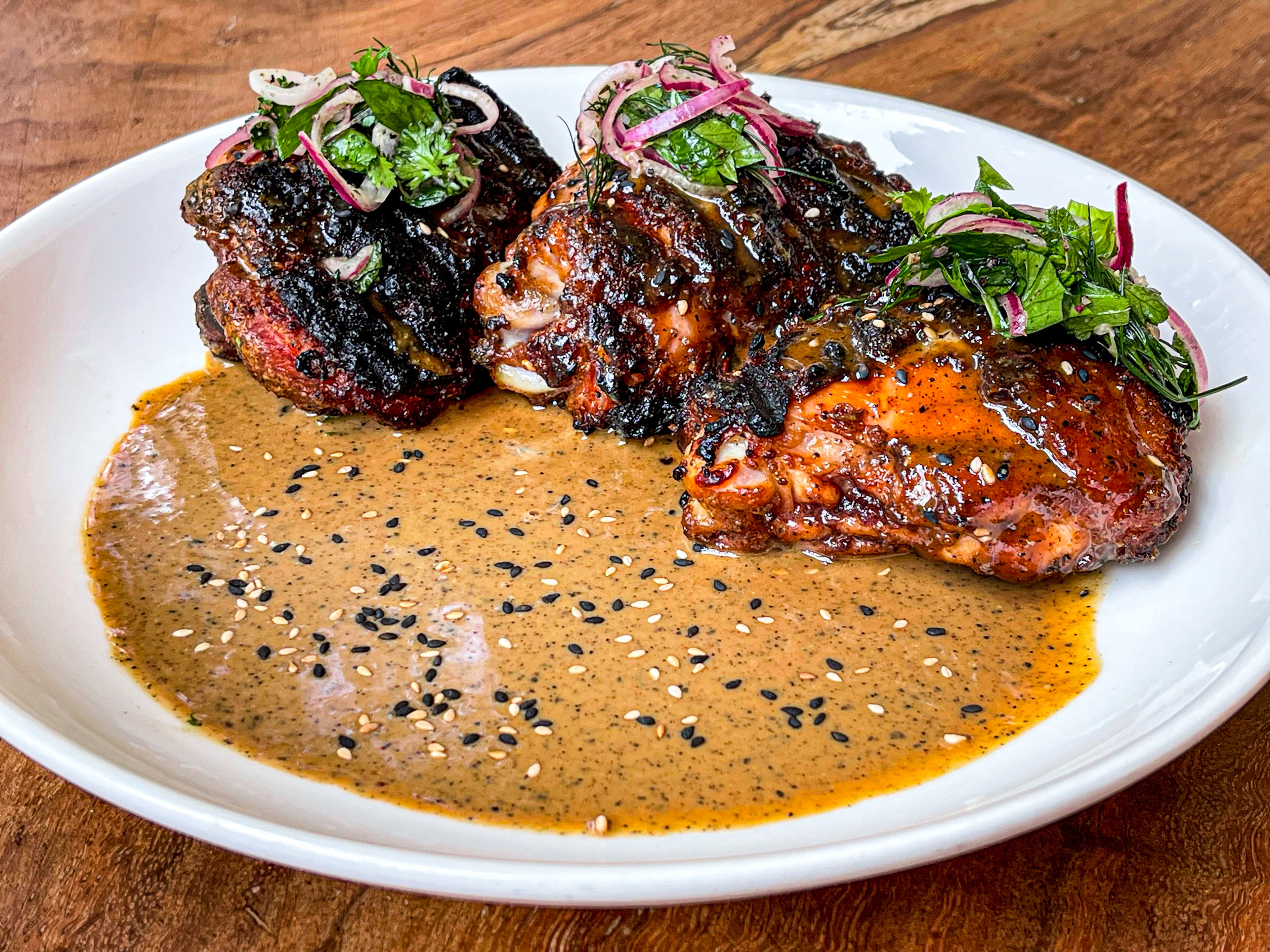 PEANUT SESAME CHICKEN THIGHS