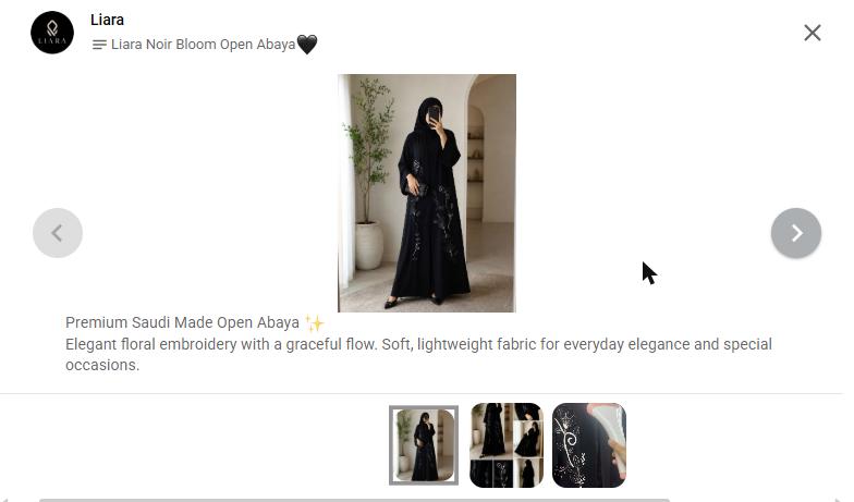 Liara Noir Bloom Open Abaya_0