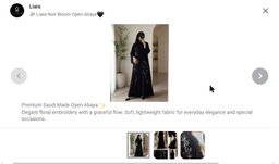 Liara Noir Bloom Open Abaya