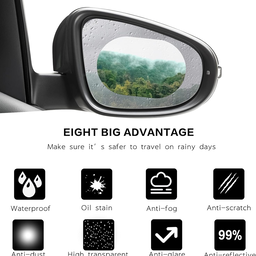 Car Mirror Anti Fog Film – Waterproof Clear Rearview & Side Mirror
